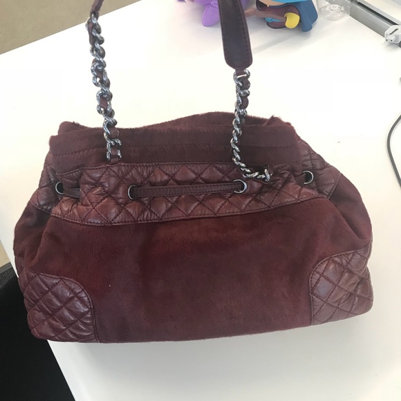 CHANEL Burgundy Ponyhair Grand Shopping Tote - Picture 5 of 8